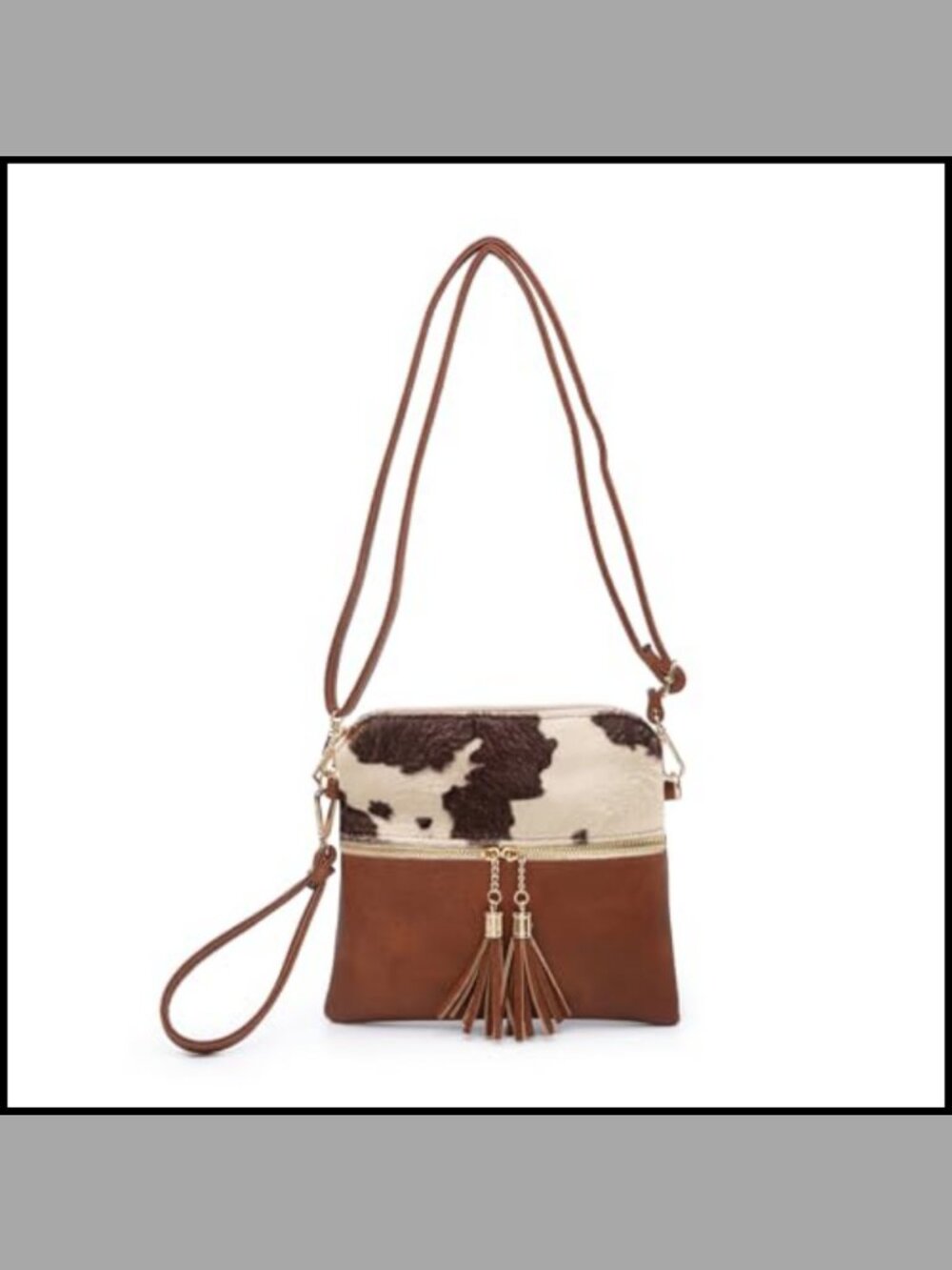 Vegan Leather Crossbody Wristlet Clutch Adjustable Strap